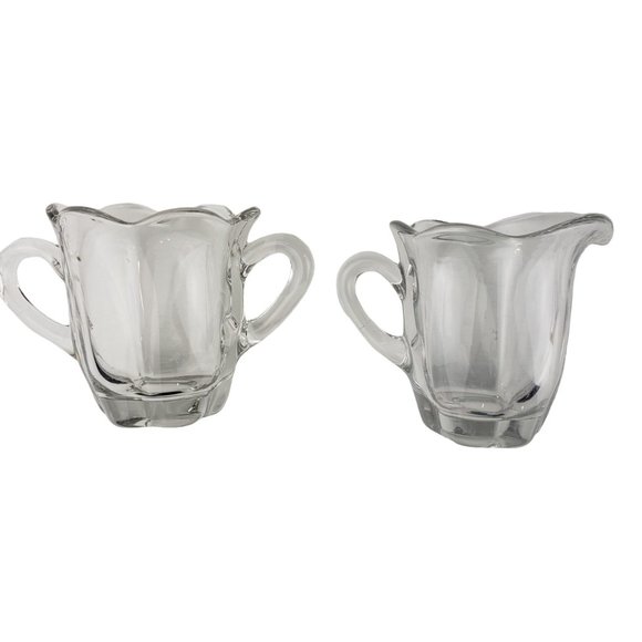 Clear Glass Small Sugar Creamer Set with Tray   LAST CHANCE TO PURCHASE! - Picture 3 of 9